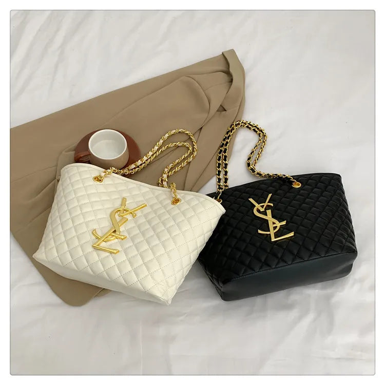 2025 New Designers' Large Capacity Ladies' Bags - Luxurious Retro Diamond Pattern Shoulder Bags with High-Quality Texture Tote B