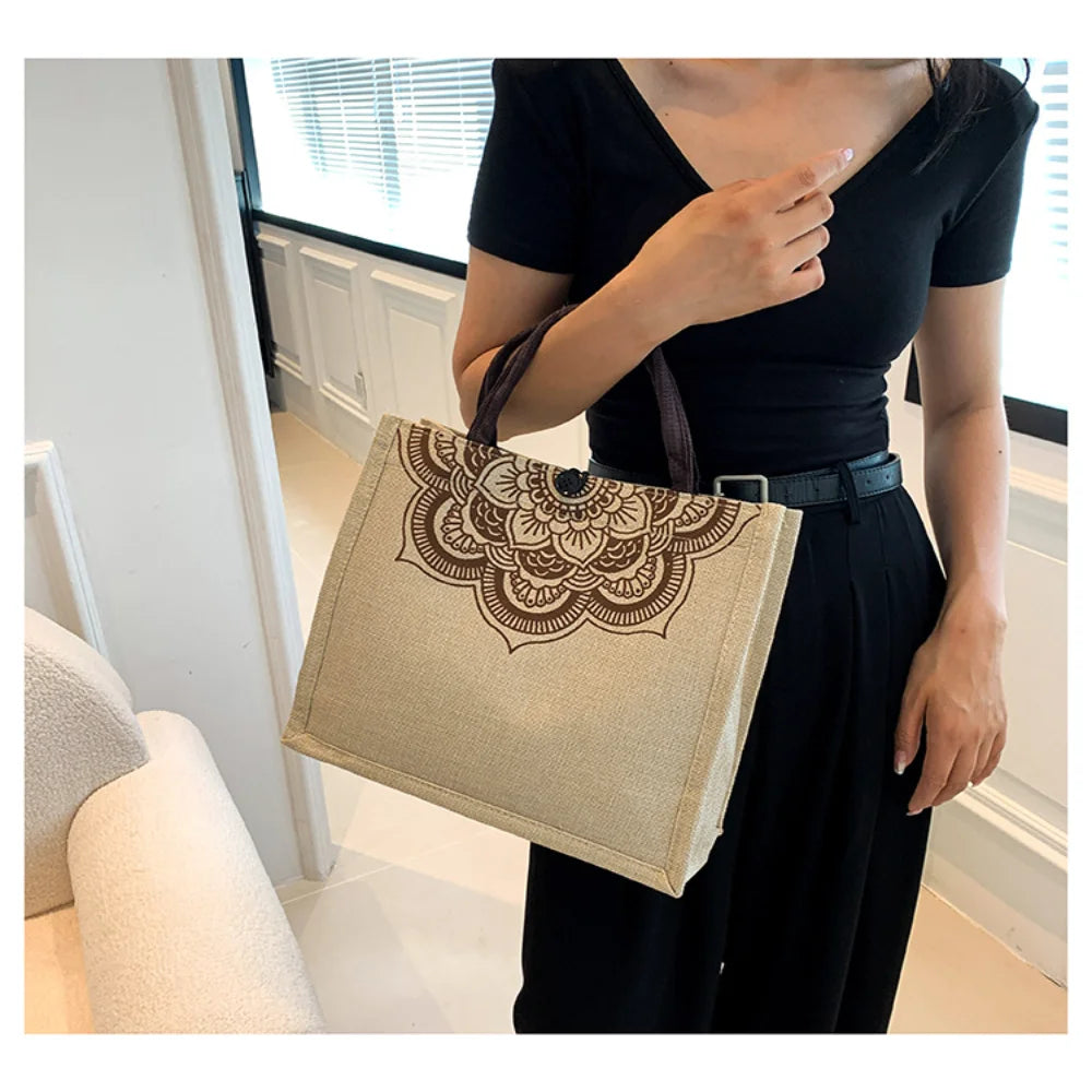 Canvas Handbags For Women Fashion Tote Beach Bags Reusable Shopping Bags Casual Large Capacity Designer Shoulder Pouch Bags