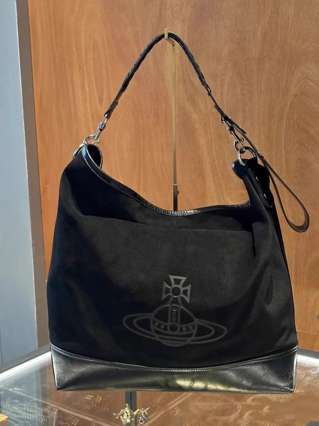 Large Capaci Suede Hobo Bag Women's Casual Commuter Tote Bag Trendy Single oulder Bag GP Famous Star  Hobo Bag