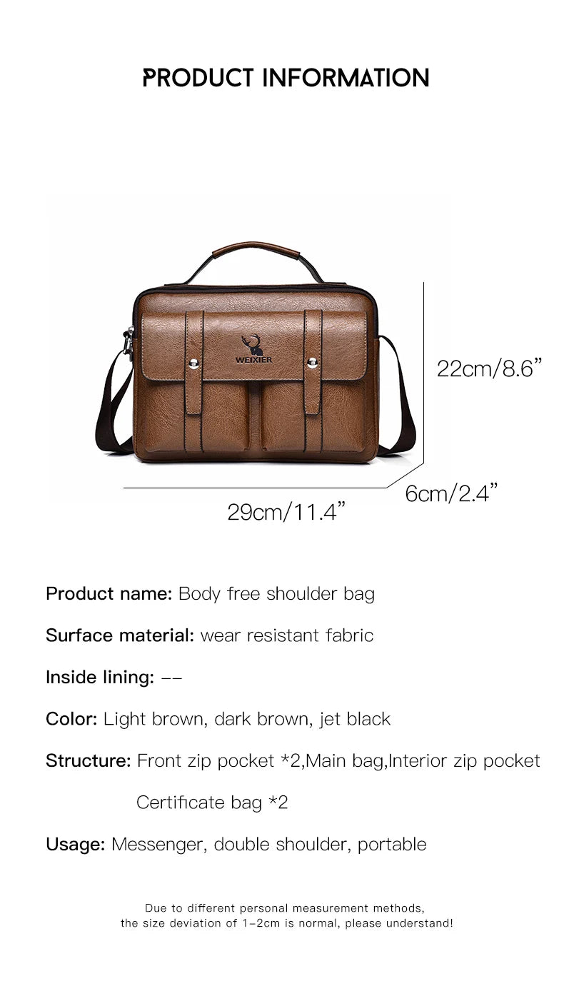 Luxury Men Shoulder Crossbody Bag For Husband Gift Leather Vintage Business Messenger Tote Bag Male Designer Small Men Handbag