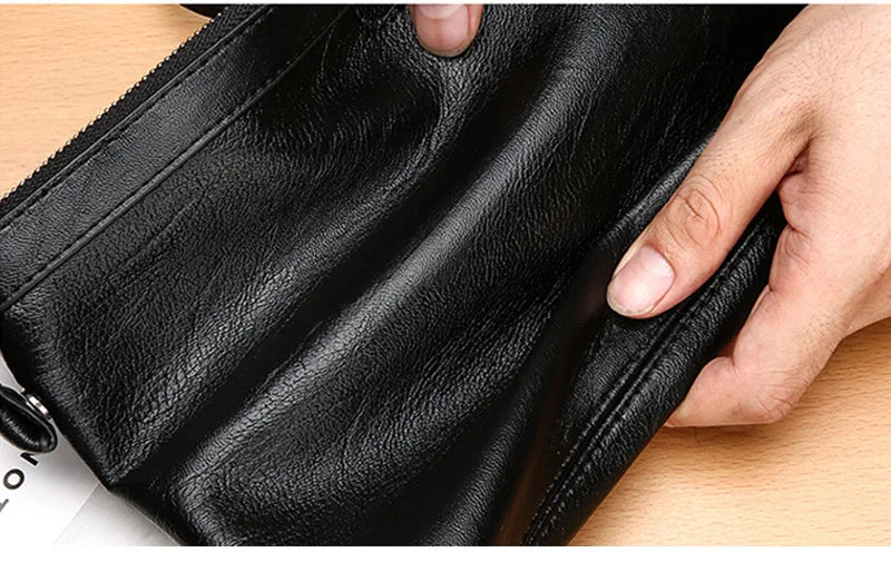 Fashion Brand Design Business Clutch Bag High Quality PU Leather Envelope Bags Casual Travel Men's Wallet Cell Phone Pocket