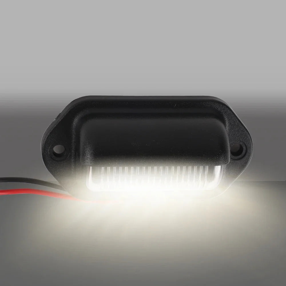 6 LED Car License Number Plate Lights Waterproof 12-24V Universal Truck RV Trailer Tail License Plate White Side Lamp Bulbs