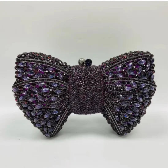 XIYUAN 15 Color Fashion Hollow Bow Woman Evening Bag Wedding Bride Diamond Stone Purse Crystal Banquet Gala Party Dinner Handbag