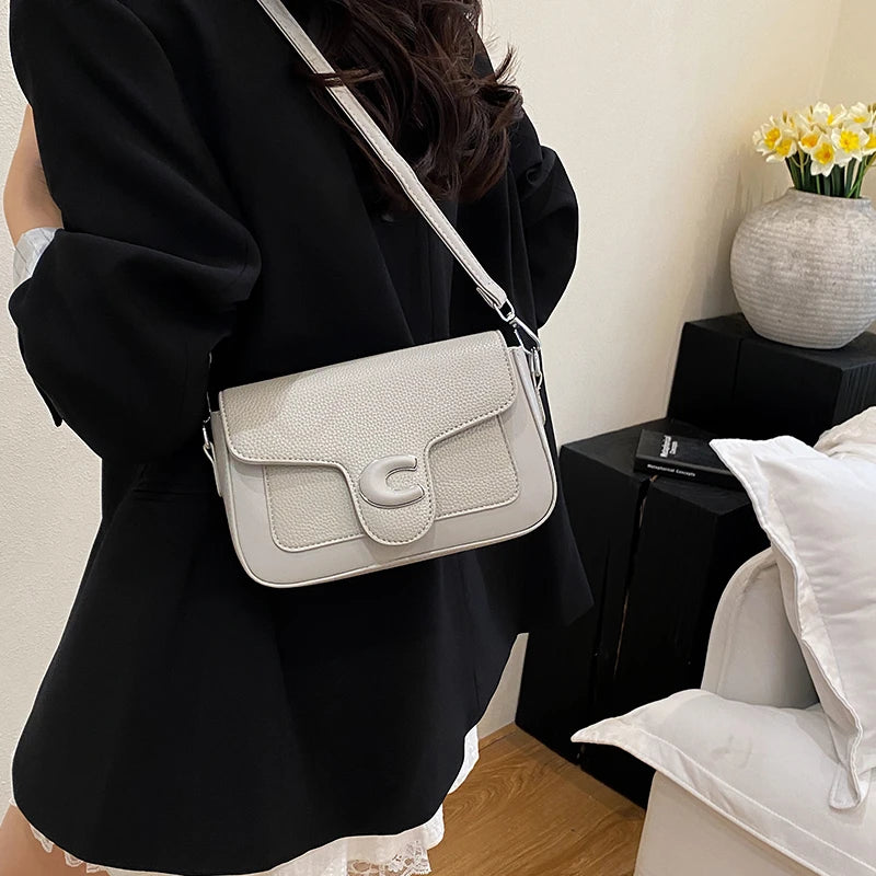 Chic Parisian-Style Tote Bag Luxury Leather Crossbody Bag For Women Elegant Vintage Design Shoulder Bag