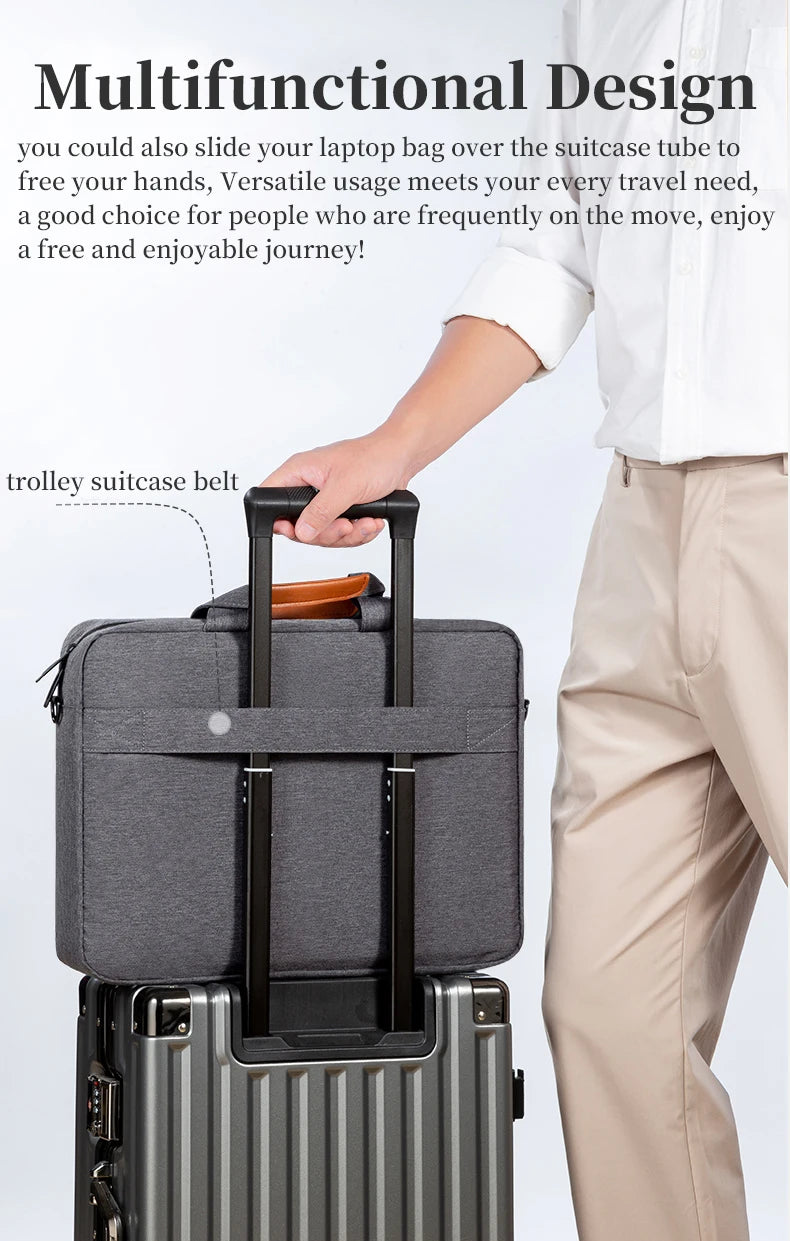 Laptop Bag 15.6 Inch Messenger Shoulder Handbag for Men Business School Travel Work Briefcase for MacBook Lenovo Acer Asus Dell