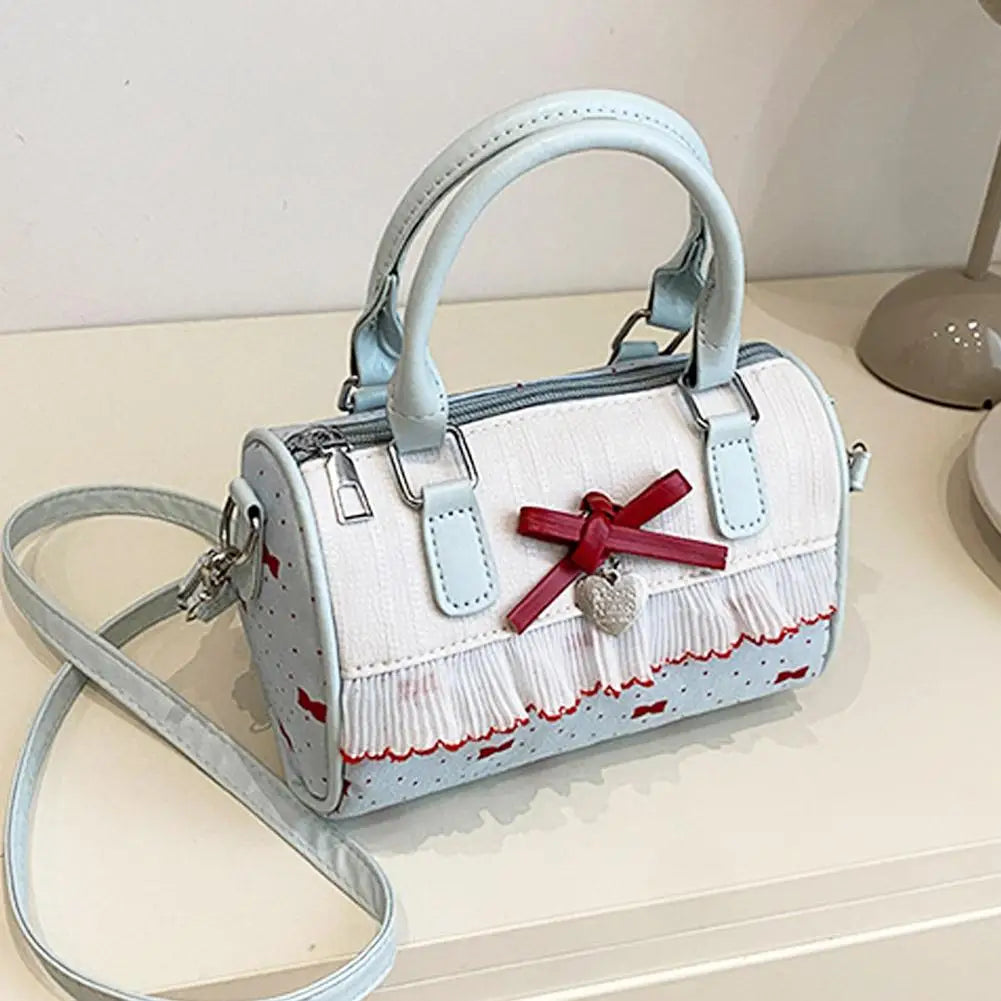 Bow Handbag Large Capacity Waterproof Single Shoulder Bag Adjustable Strap sweet cute Casual shopping Tote Bag