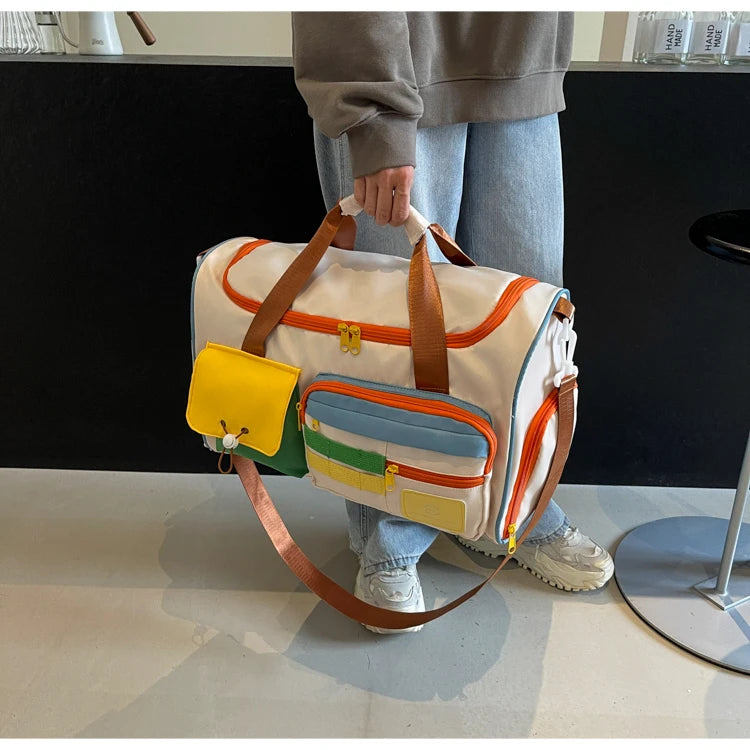 Travel Bag, Duffel Bag Cosmetics Bag, Professional Fitness Bag, Yoga Swimming Training Backpack, Satchel Shoulder Crossbody Tote Bag, Suitable for Men and Women