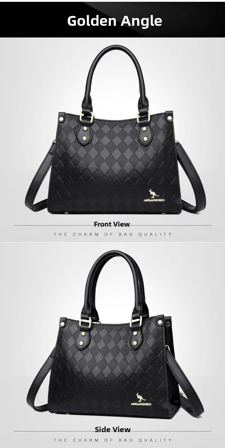 Fashionable Large Women's Handbag Shoulder Bag Crossbody Bag for Middle-Aged Mothers PU Material Boston Bag Style Summer Hot...