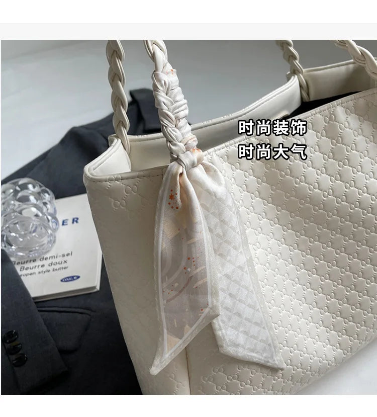 Fashion Tote Bag for Women Large Capacity Shoulder Purse Designer Handbag Simple Style Casual Office Commute Daily Use