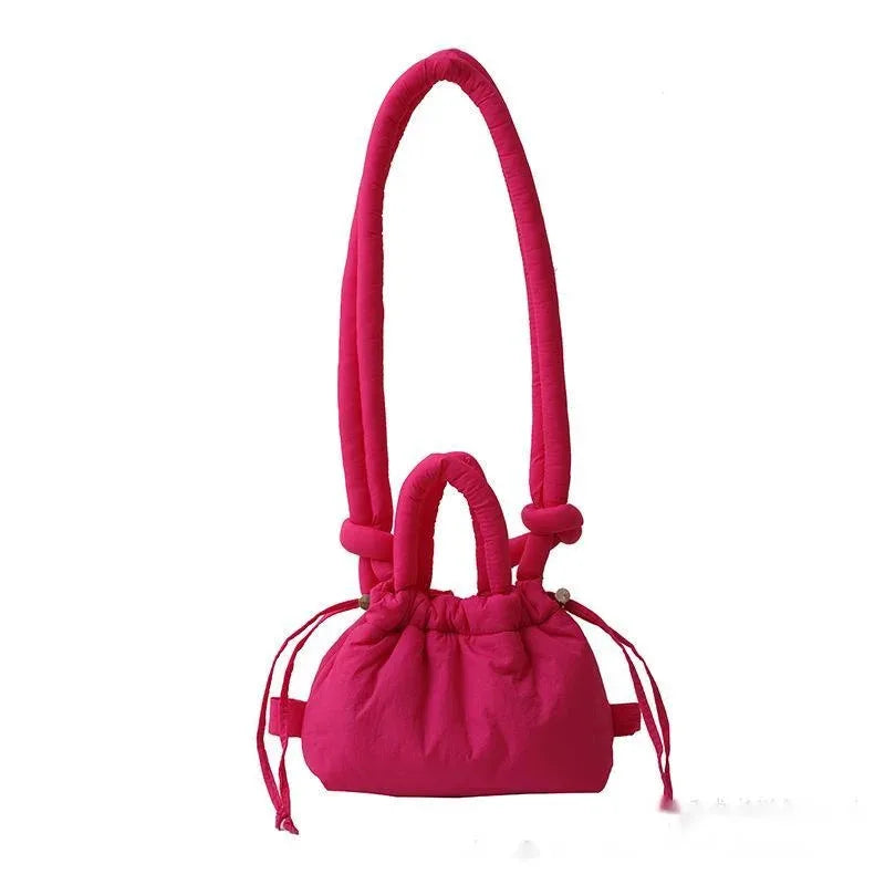 Women Shoulder Crossbody Bags Casual Nylon Padded Tote Bag Designer Soft Puffer Simple Vintage Large Capacity Handbags