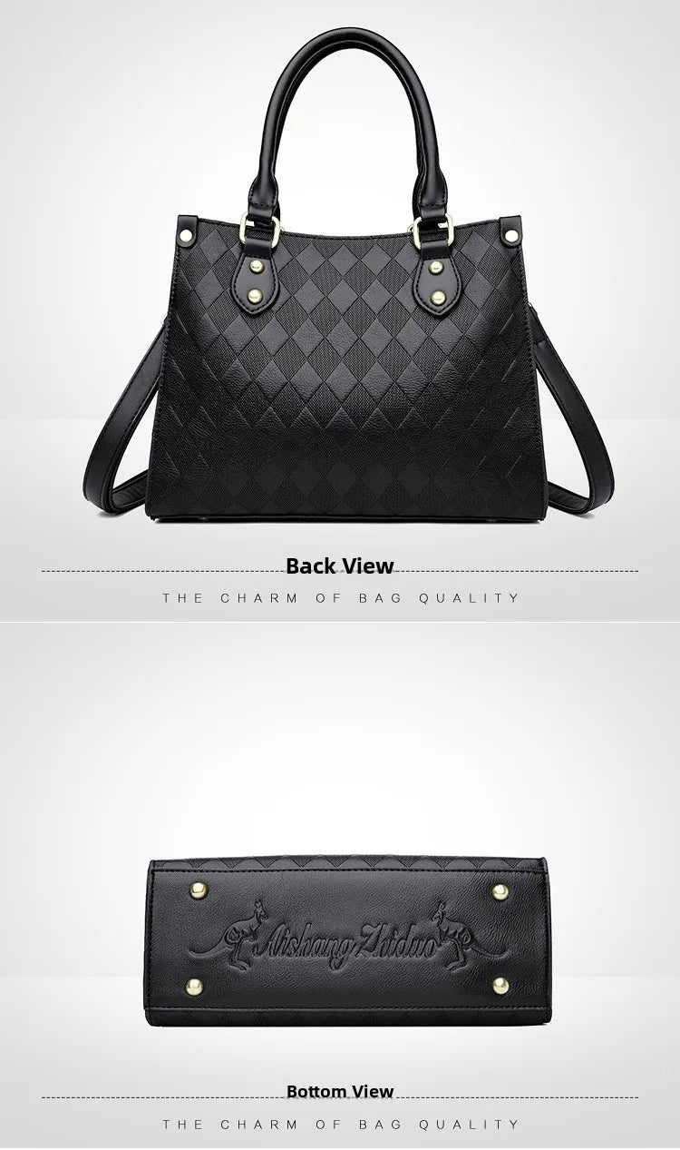 Fashionable Large Women's Handbag Shoulder Bag Crossbody Bag for Middle-Aged Mothers PU Material Boston Bag Style Summer Hot...