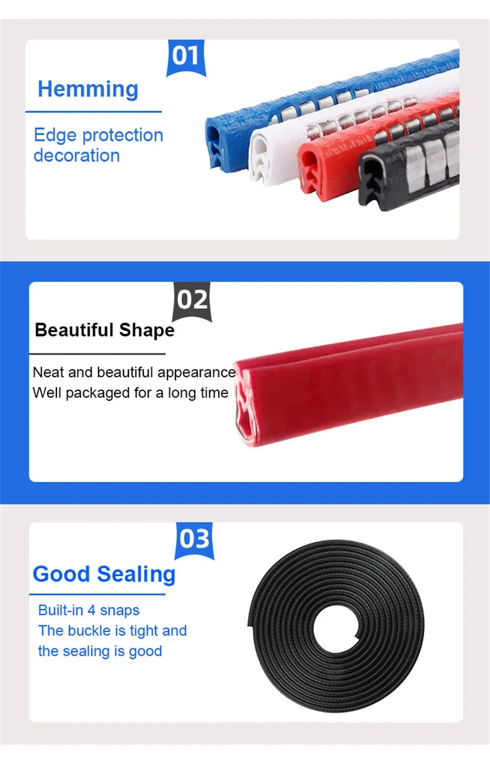 Car Door Protector Edge  With Steel CarstylingScratch Strip Guard Trim Automobile Door Noise reduction Anti Collision Protection