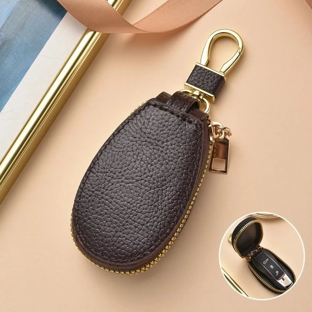 Luxury Car Key Bag Large Capacity Zipper Closure Mini Storage Bag Organizer Protection Cover Keychain Holder Travel Essential
