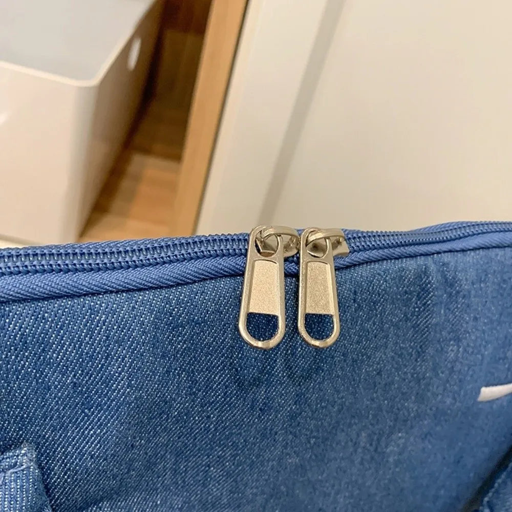 Portable Fashion Computer Bag 14 Inches Shockproof Laptop Bag Soft Bowknot Embroidered Tablet Carring Case Daily Commute