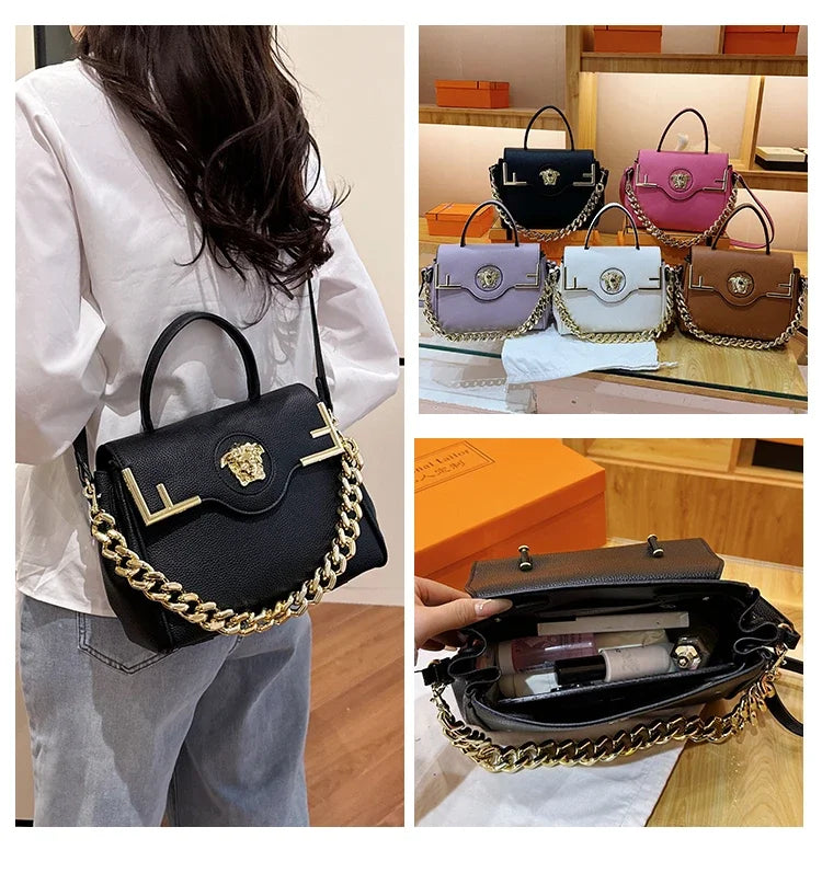 Famous Designer Women's Stylish Leather Shoulder Bag - Classic Elegant Ladies Crossbody Bag Handbags Fashion