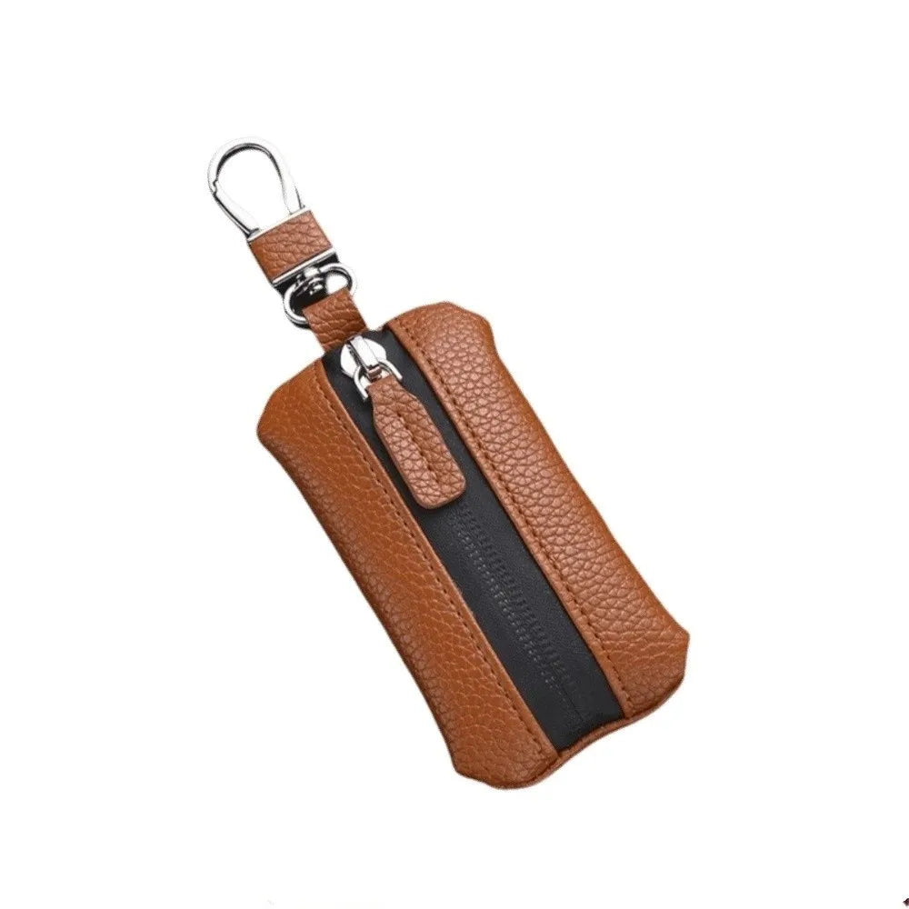 Luxury Car Key Bag Large Capacity Zipper Closure Mini Storage Bag Organizer Protection Cover Keychain Holder Travel Essential