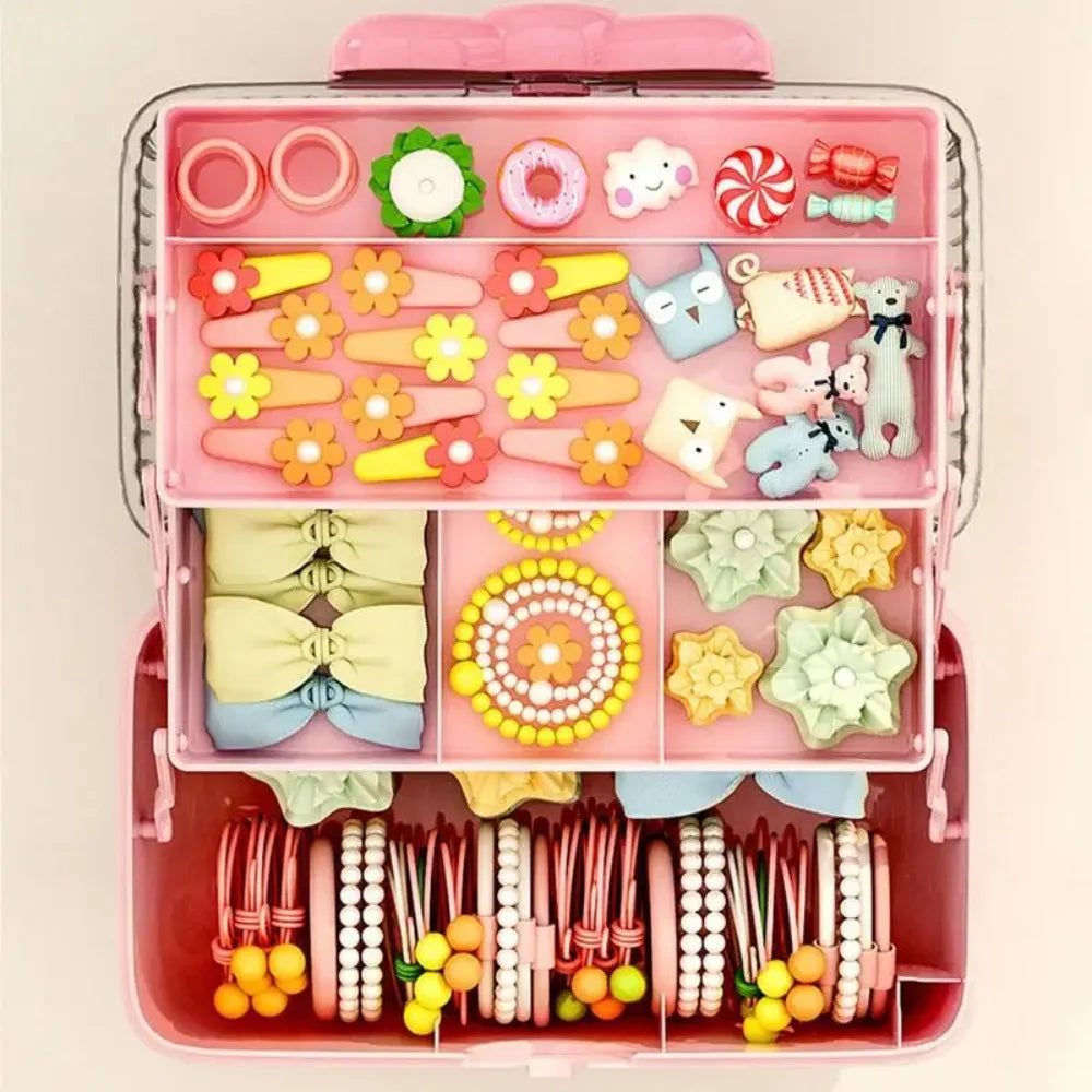Multi-layer Hairpin Storage Box Cute Girls Jewellery Box Children's Hair Accessories Storage Box Toy Storage Box