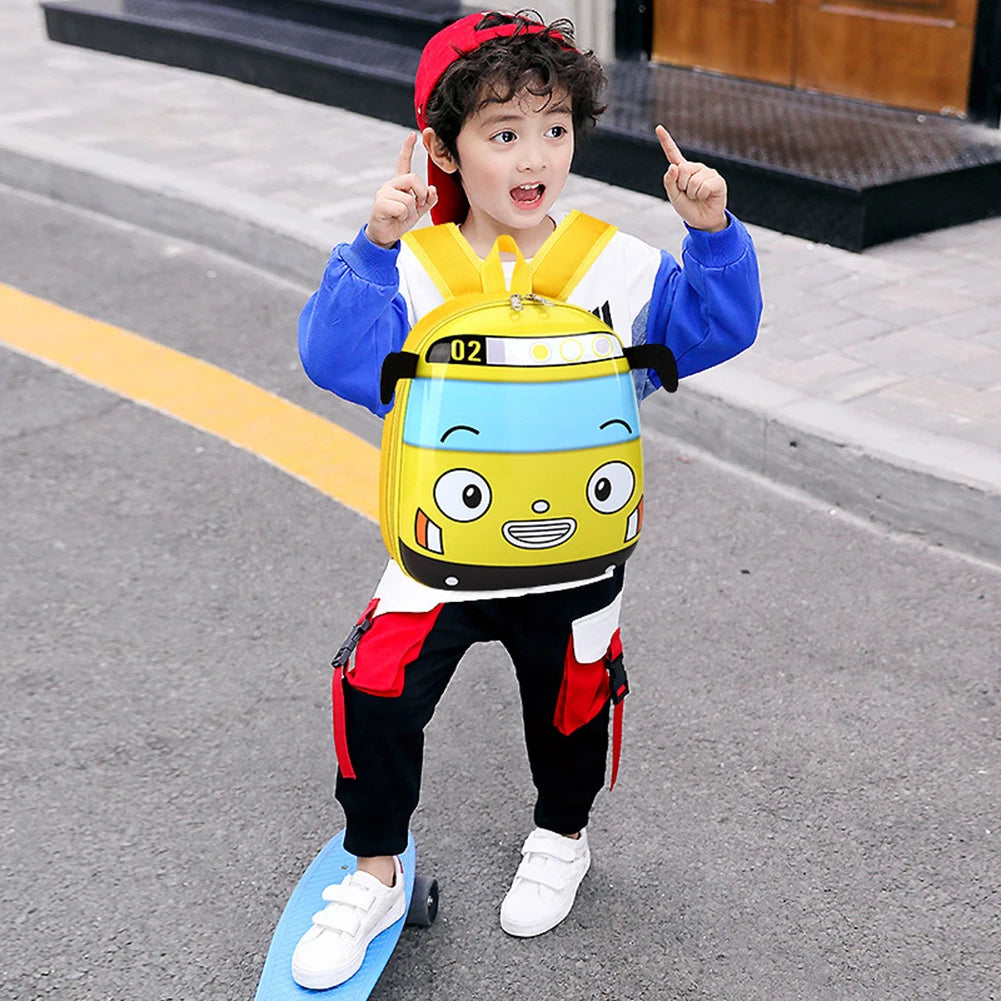 3D Cartoon Bus Daycare Bags Cute Kindergarten Children School Bag Small School Bookbag for Boys Girls Go for An Outing