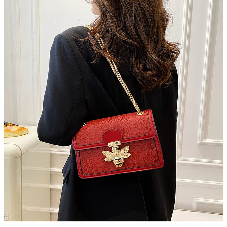 Luxury Handbags for Women Crossbody Bags Bee Lock Tote Casual Flap Purses Crocodile Print Leather Handbag Ladies Shoulder Bags