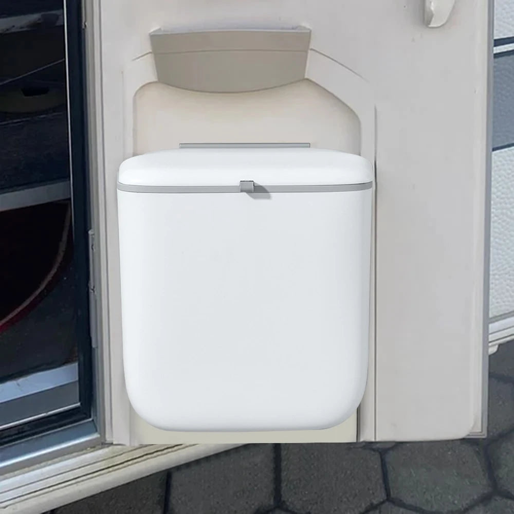 1PC 9L Collapsible Trash Can Trash Bin With Sliding Lid For RV Camping Boats Caravan Motorhome Car Trash Can RV Accessories