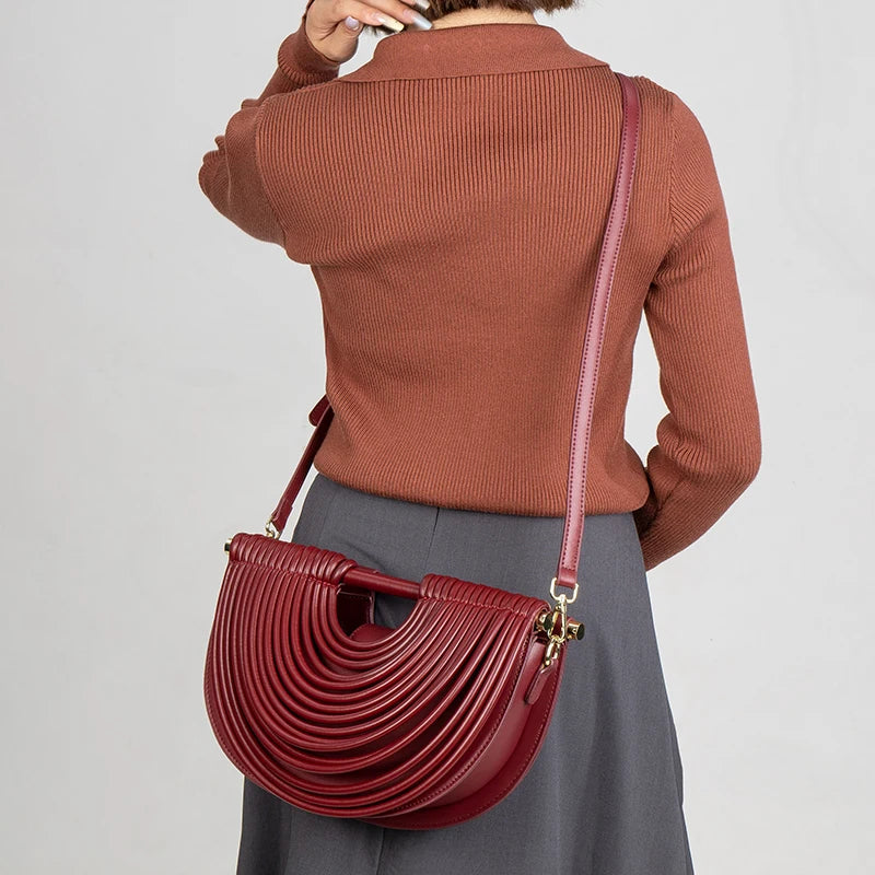 Handbags for Women 2025 New Gold Luxury Designer Brand Handwoven Noodle Bags Half Round Pulled Hobo Silver Evening Clutch Chic