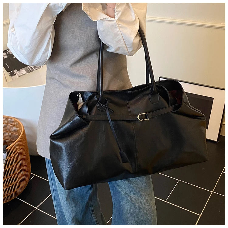 Women's Tote Bag, Large Capacity Soft Leather Shoulder Bag, Retro Casual Handbag, Perfect for Commuting Handbags Travel Bag