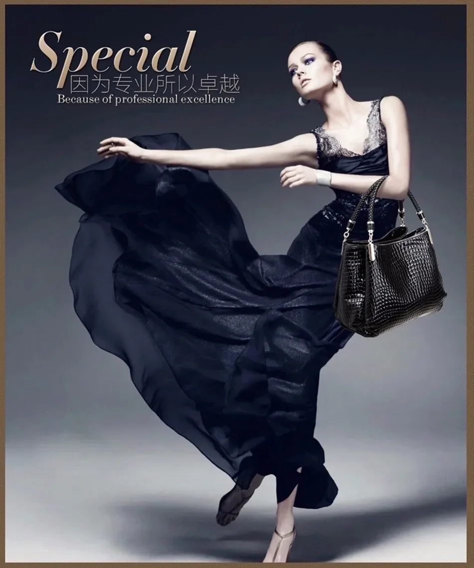 Luxury Ladies Hand Bags Purse Fashion Shoulder Bags Bolsa Sac Crocodile Famous Designer Brand Bags Women Leather Handbags