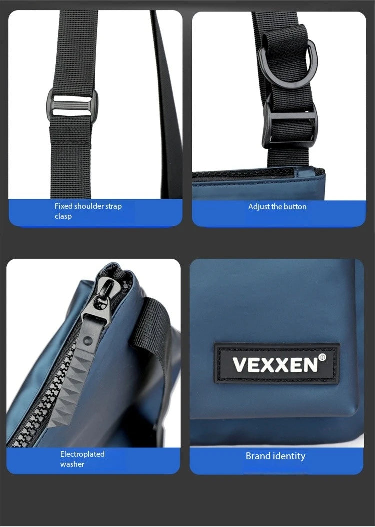 Messenger Sling Bags For Men Casual PU Leather Zipper Crossbody Pouch Simple Mini Crossbody Phone Bag Male Side Shoulder Bag