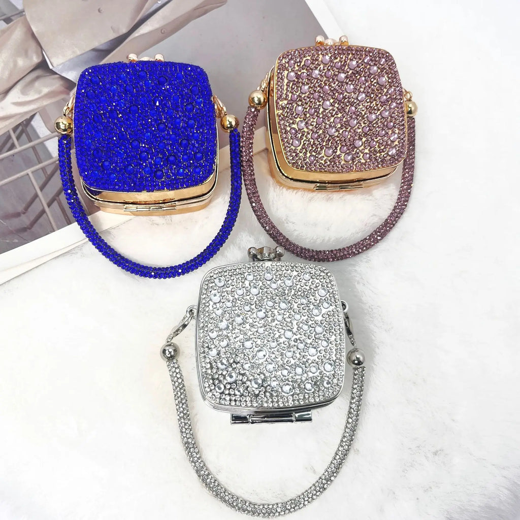 Banquet Bag for Women High-quality Acrylic Shoulder Bag with Mirror Designer Full Diamond Mini Crossbody Bag Cute Lipstick Bag