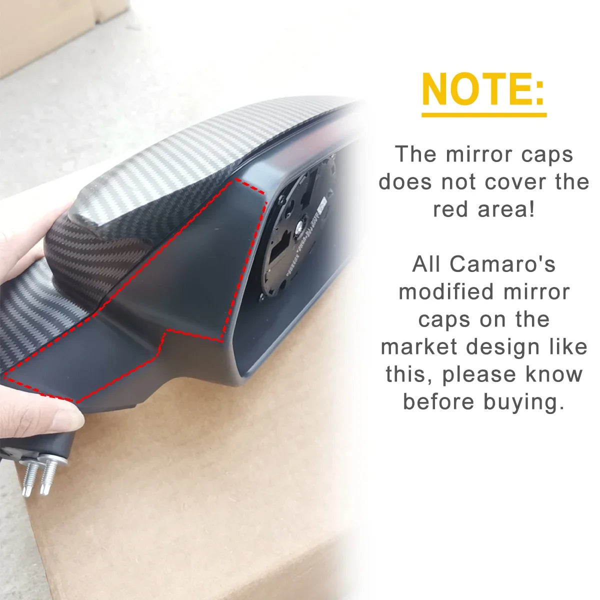 Mirror Cap Cover For Chevy Camaro LT SS RS ZL1 2016-2022 Rearview Side Mirror Cover Wing Cap Exterior Door Rear View Case Trim