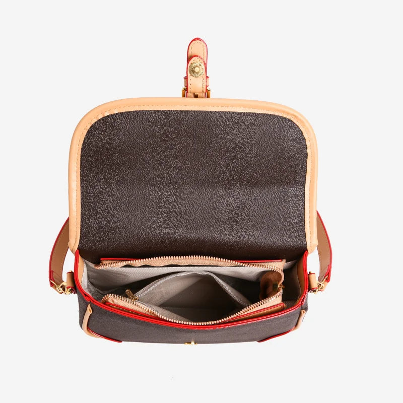 2025 New Women's Monogram Color Block Flap Bag, Vintage Square Crossbody Purse, Retro Chic Shoulder Bag, Versatile Fashionable