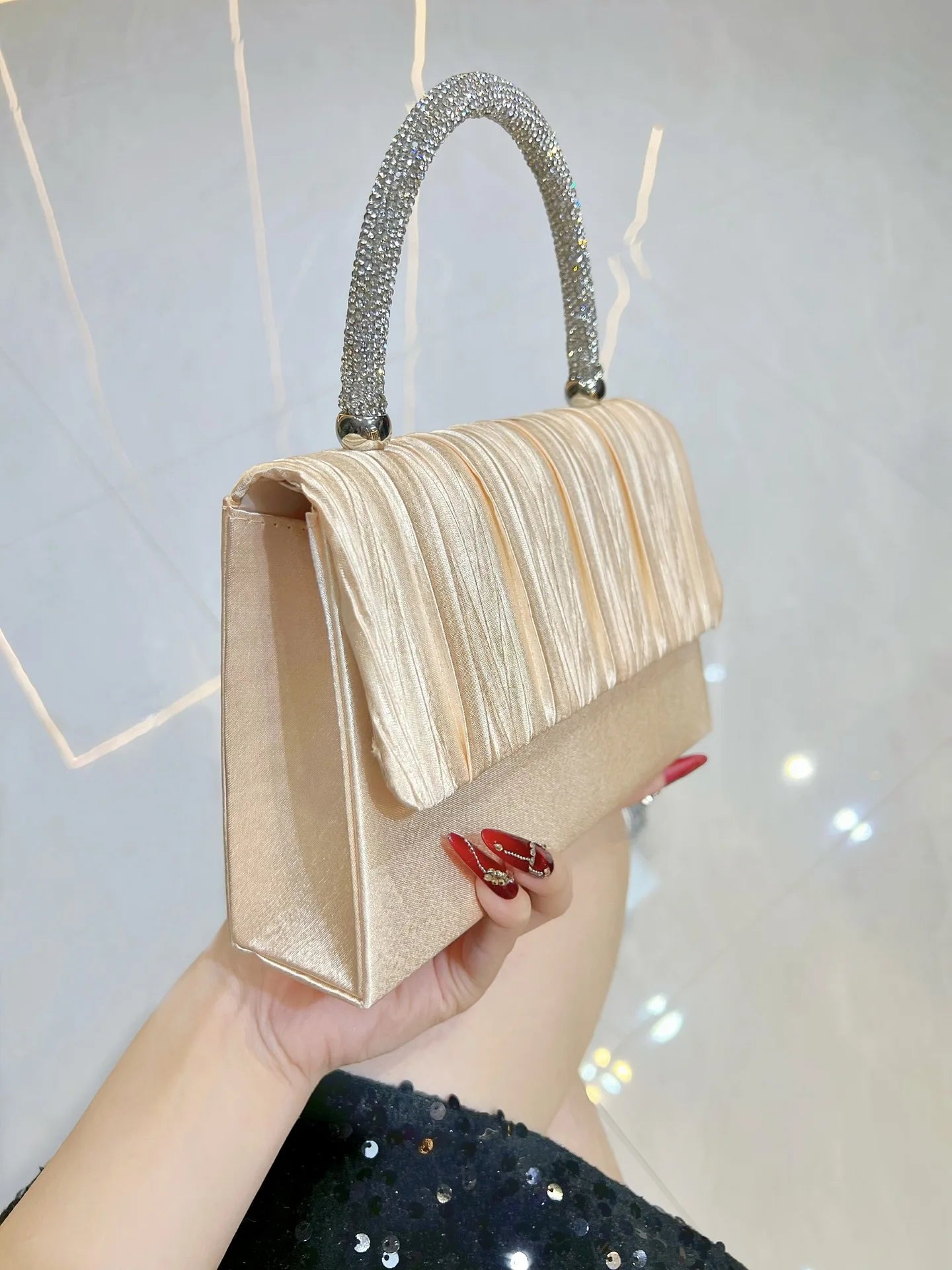 Luxury Handbags Women Bags Designer Evening Bags 2025 Fashion Shoulder Bags Dinner Party Purse Metal Handle Pouch Sac