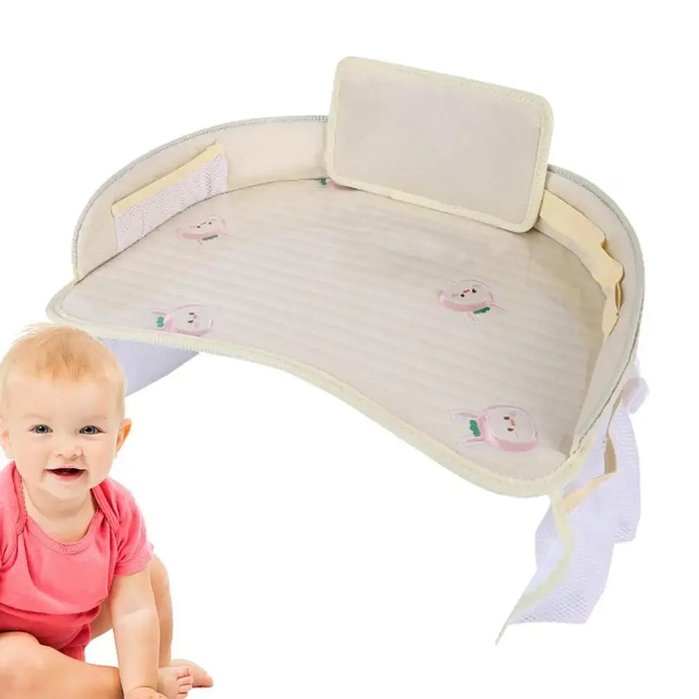Car Seat Tray For Kids Foldable Multiple Pockets Waterproof Car Table Portable Large Capacity Table For Dining Drawing Car