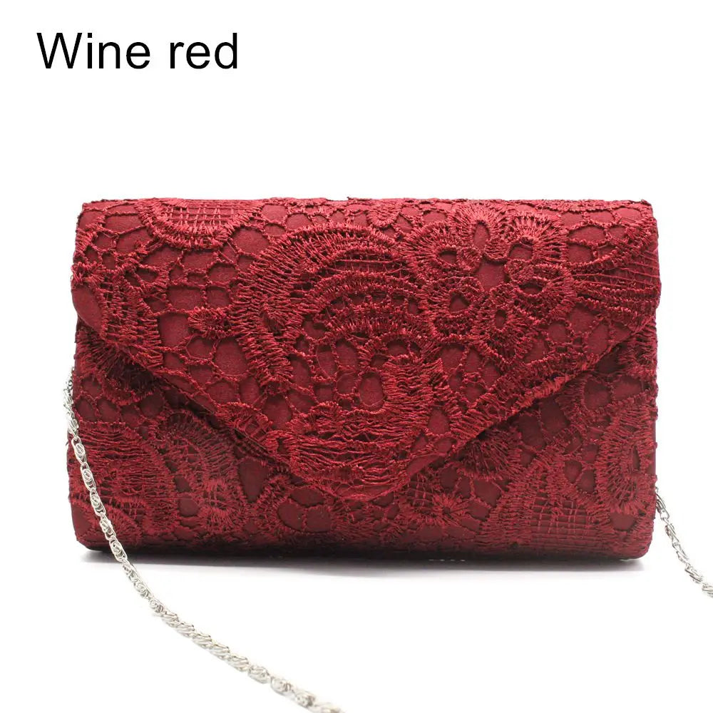 Ladies Lace Wedding Wallet Evening Party Purse Handbags Clutch Bag Messenger Bag