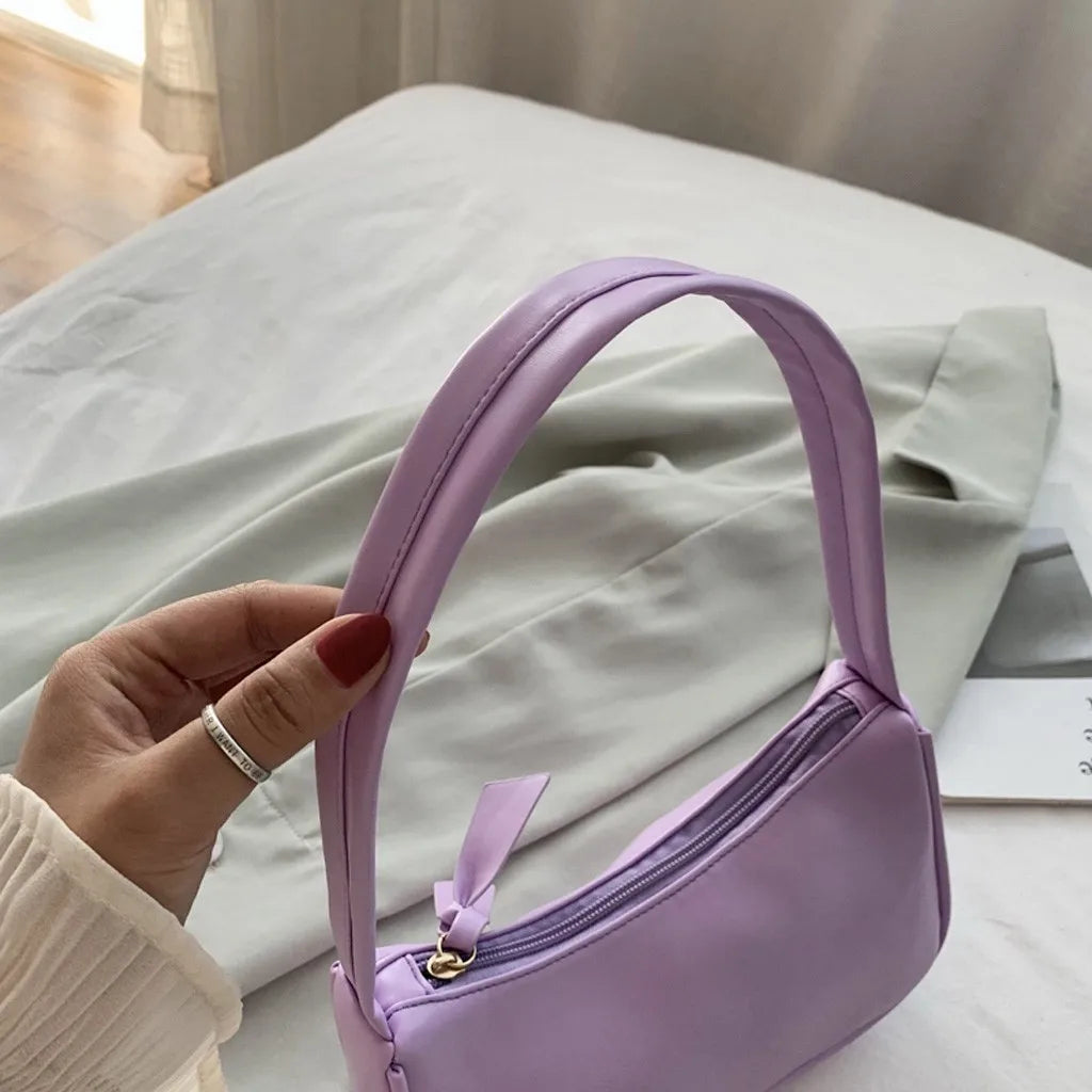 Retro Women Solid Color Zipper Phone Bag Hand Bag Shoulder Bag Armpit Bag Casual 2024 Bags For Women сумка женская