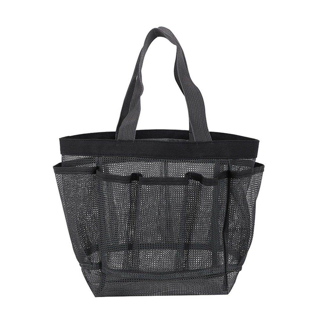 Mesh Beach Bags Tote Bag with 8 Pockets Waterproof Lightweight Foldable Tote Bag Oversized Pool Bag