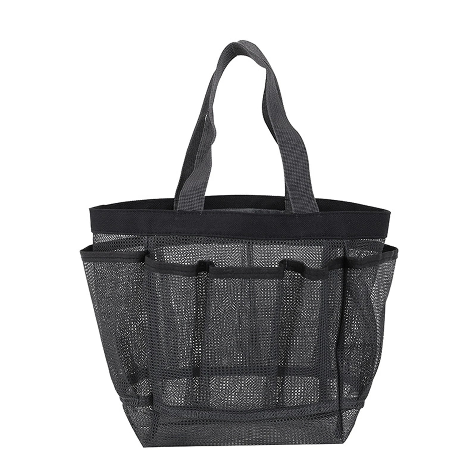 Mesh Beach Bags Tote Bag with 8 Pockets Waterproof Lightweight Foldable Tote Bag Oversized Pool Bag