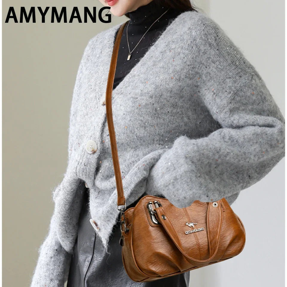 Luxury Handbags 3 Layers Large Capacity High Quality Designer Handbags Soft Leather Ladies Shoulder Crossbody Bag for Women Sac