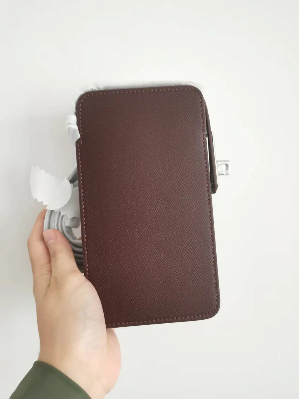 Luxury Design Phone Bag Woman Portable Genuine Leather Cross-body Bag Custom Name Fashion Casual Lady Shoulder Bag Card Wallet