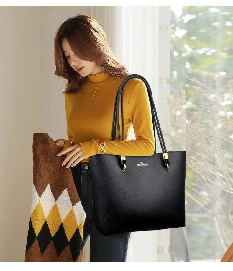 Women Hobo Bag Superior quality PU Leather Solid Shoulder Bag Bucket bag Fashion Large Capacity Handbag For School Work wallet