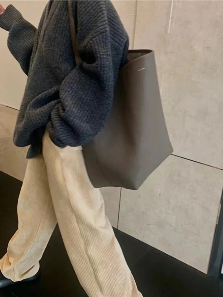 Large Capacity Women's Satchel Simple Fashion Sling Shoulder Tote Bag Shopping Outdoor Storage Shopping Bag Furniture Supplies