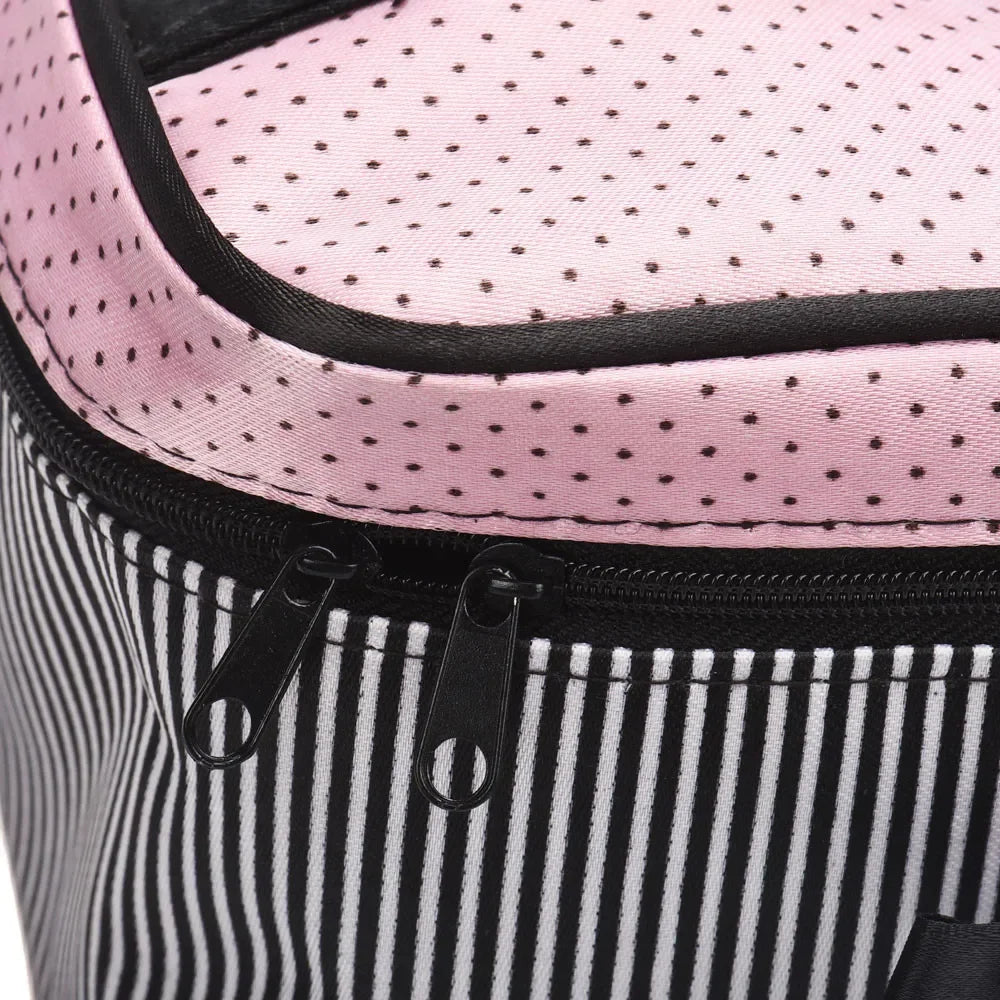 Women Travel Bow Stripe Make Up Bags Girl Cosmetic Bag Makeup Beauty Bra Wash Organizer Toiletry Pouch Storage Kit Bath Case