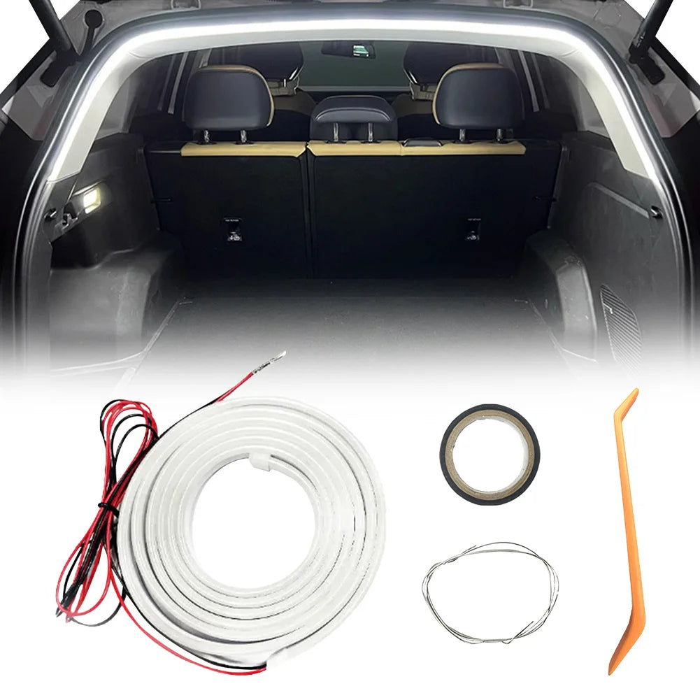LED Car Trunk Light Strip 2/4M No Drilling Dynamic Flowing Light Strip Car Trunk Ambient Lighting Strip for Truck Trunk Decor