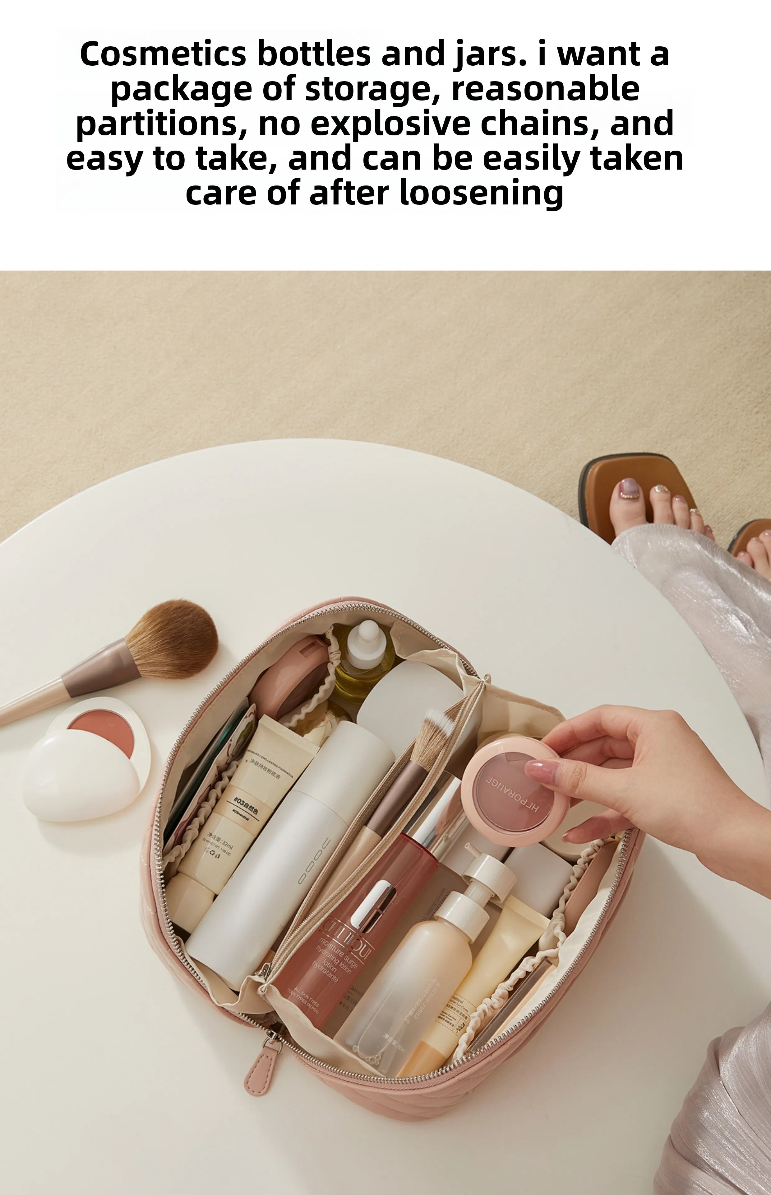 Makeup bag for women 2025 new high-end light luxury high-end large capacity portable travel storage bag bag accessories