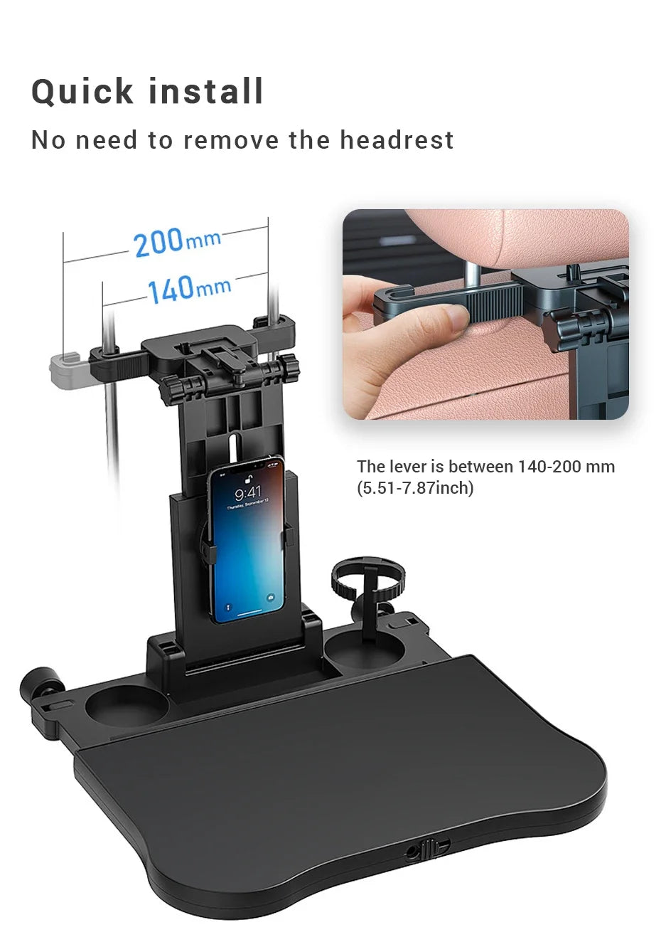 Car Back Seat Foldable Table Tray Tablet Laptop Holder Auto Seat Back Desk Tissue Box Cup Phone Holder Folding Table NEW