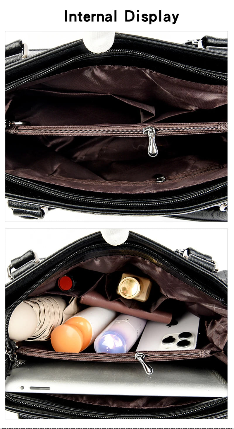 Luxury Handbags Woman Bags Designer Big Shoulder Bags for Women's 2024 Trendy Large Capacity Ladies Leather Hand Casual Tote Bag