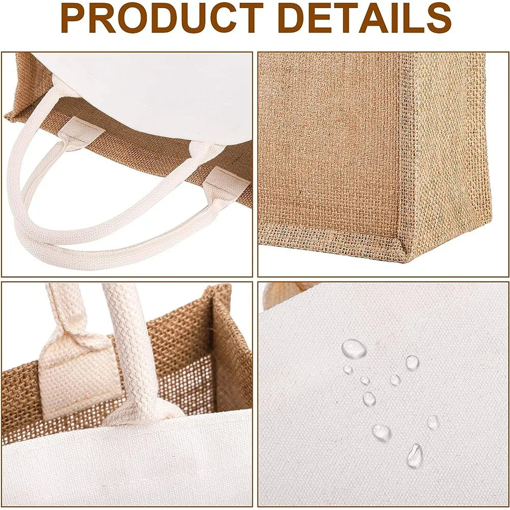 Vintage Grocery Bags Reusable Eco Jute Shopping Bag Large Capacity  Lightweight Summer Beach Shoulder Bags Multiple Styles