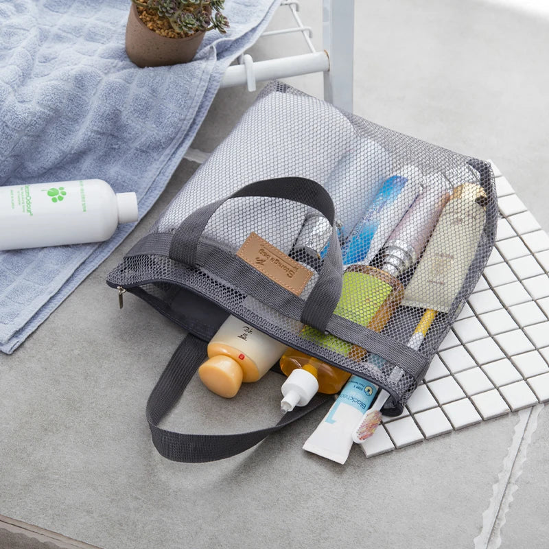 Large Travel Bag Organization Storage Bag Reusable Eco Bag Clothing Portable Outdoor Beach Mesh Pouch Bathroom Wash Bag Package