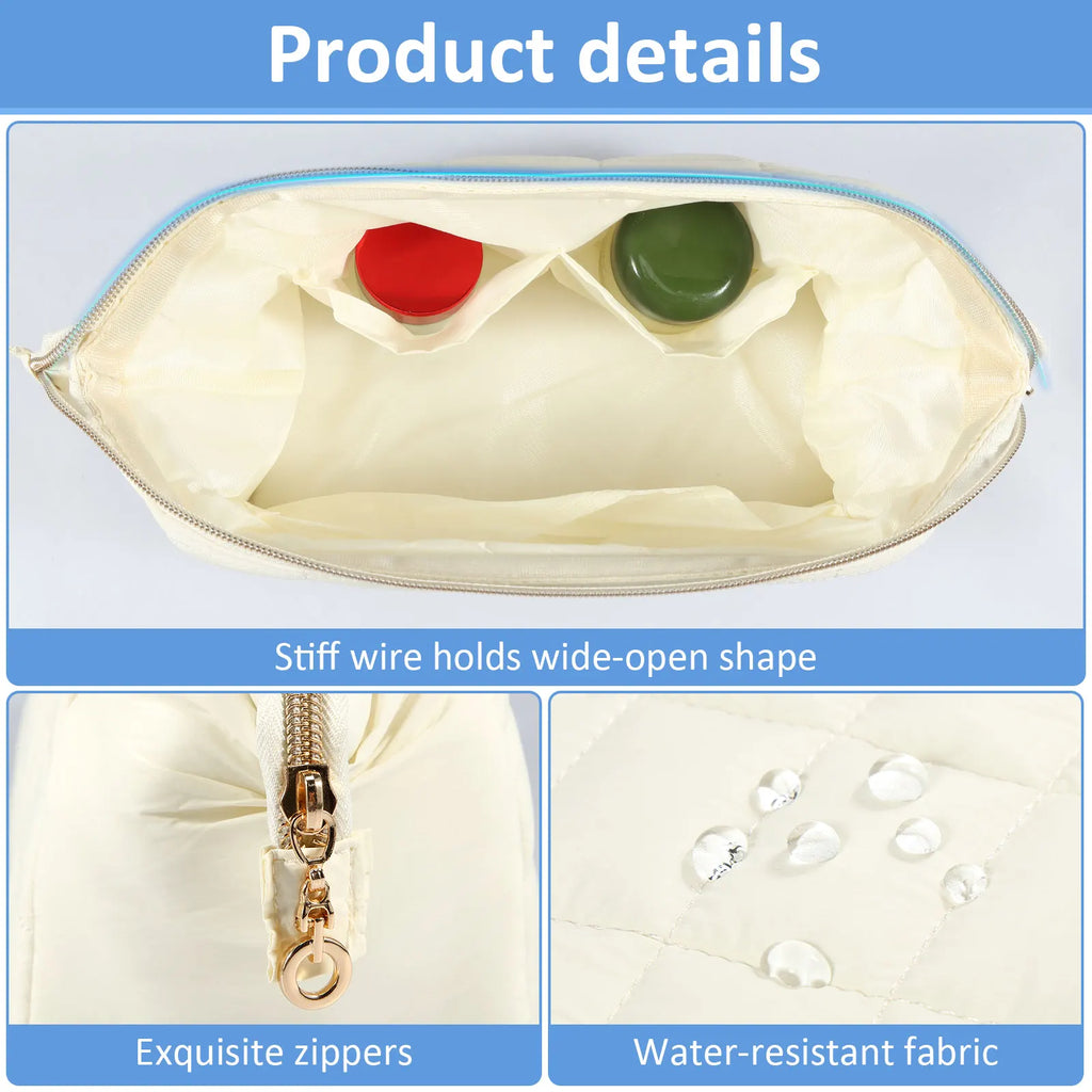 Makeup Bags Large Capacity Travel Cosmetic Bag Lightweight Toiletry Travel Bag with 3 Inner Pockets Multipurpose Makeup Pouch