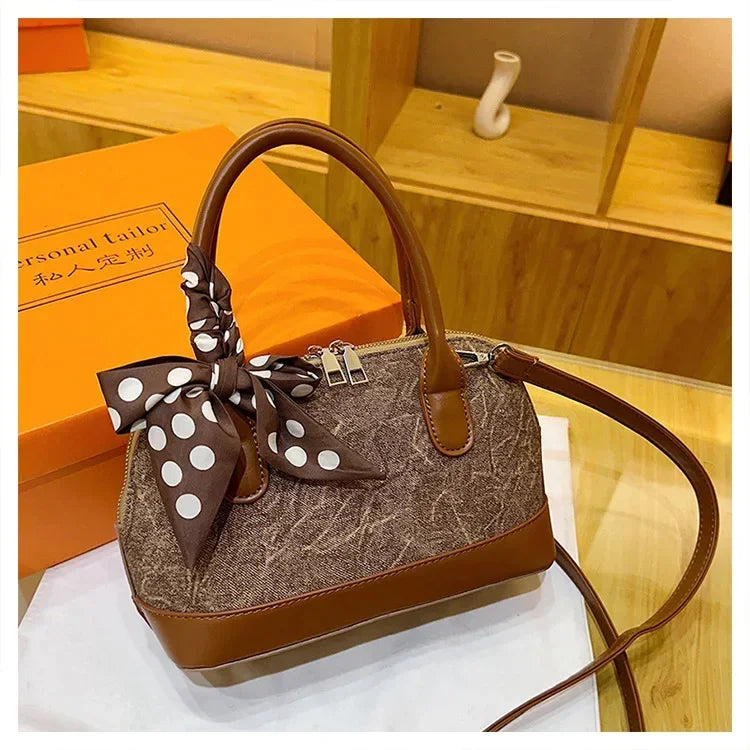 2024 New! Retro Stylish Ruffled Shell Bag - High - End Printed, Ideal for Women's Casual Outings & Versatile Use Free Shipping